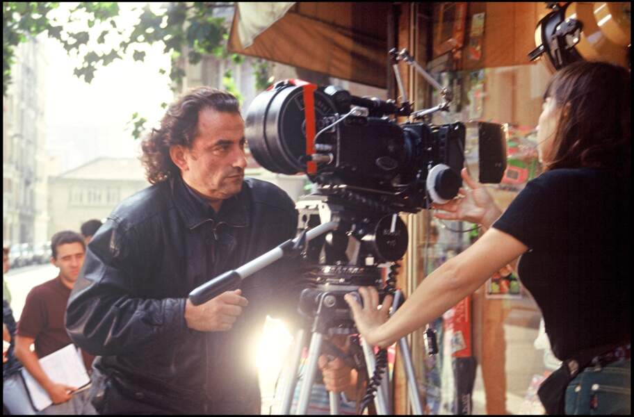 En 1991, Richard Bohringer sur le tournage du film Le lieu désiré. 