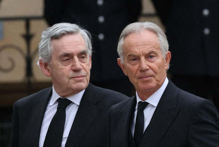 Obsèques de la reine Elizabeth II : les anciens Premiers ministres Gordon Brown et Tony Blair