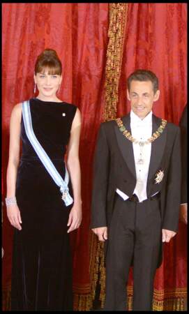 En 2009, le président de la République et son épouse sur leur 31 lors d'un dîner donné en l'honneur du président et de la première dame de France