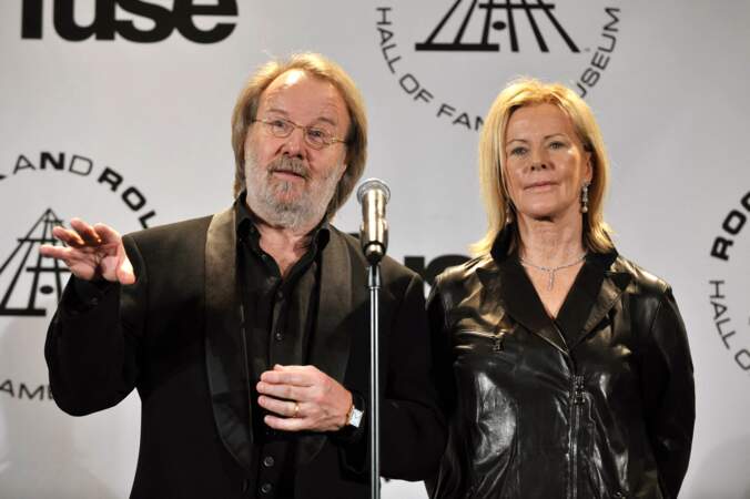Benny Andersson (64 ans) et Anni-Frid Lyngstad (65 ans) à la 25ème cérémonie annuelle Rock and Roll Hall of Fame en 2010.