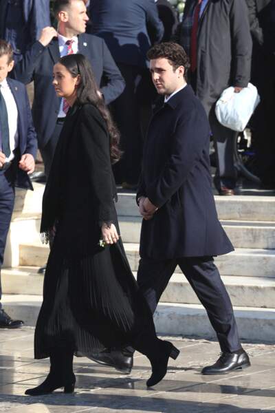 Felipe Juan Froilan et Victoria Federica de Marichalar (petits enfants du roi Juan Carlos Ier) aux obsèques du roi de Grèce.