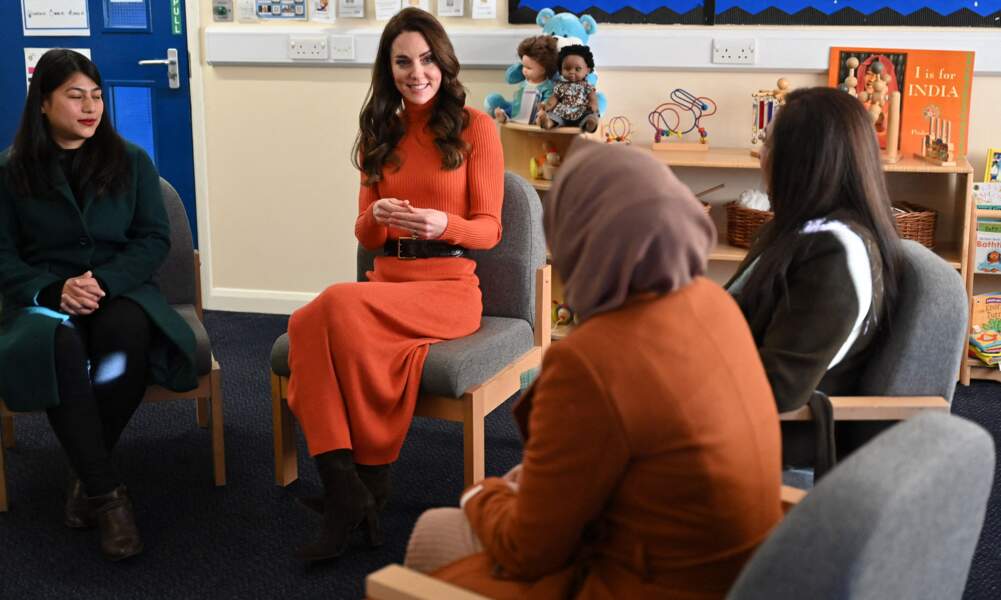 Kate Middleton en visite dans une crèche à Luton ce mercredi 18 janvier
