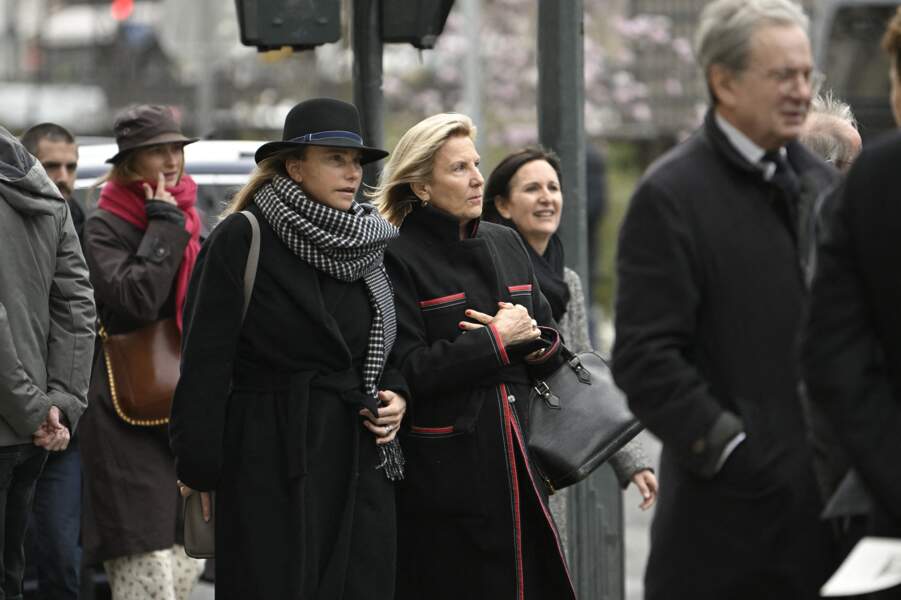 Les proches de la famille Sarkozy aux obsèques de Pal Sarkozy, le 9 mars 2023 à l'église Saint-Jean-Baptiste à Neuilly-sur-Seine.
