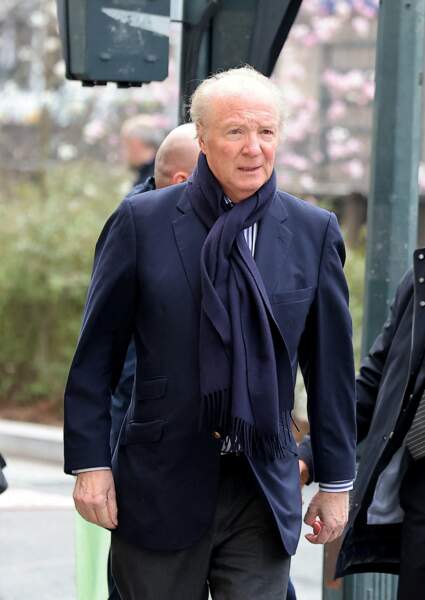 Brice Hortefeux aux obsèques de Pal Sarkozy, le 9 mars 2023 à l'église Saint-Jean-Baptiste à Neuilly-sur-Seine.