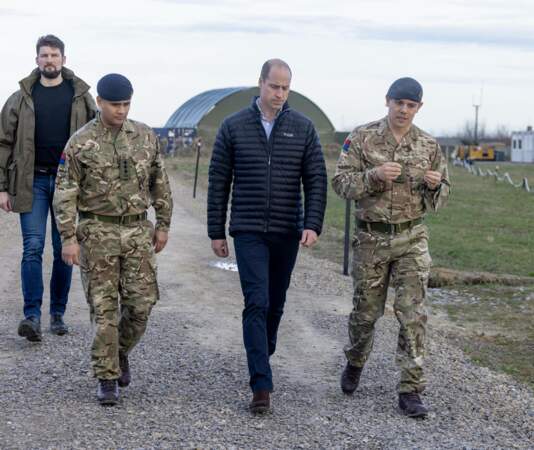 Le prince William lors d'une visite aux forces armées britanniques à Rzeszow, en Pologne.