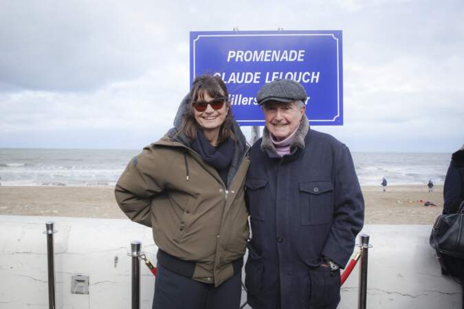 Photo : Exclusif - Valérie Perrin et son compagnon Claude Lelouch -  Inauguration de la Promenade Claude Lelouch qui porte désormais son nom  en présence d'un public nombreux et de la famille