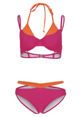 Bikini à armatures (ensemble 2 pièces) en polyamide recyclé, élasthanne, polyester recyclé et maille mesh, 17,99€