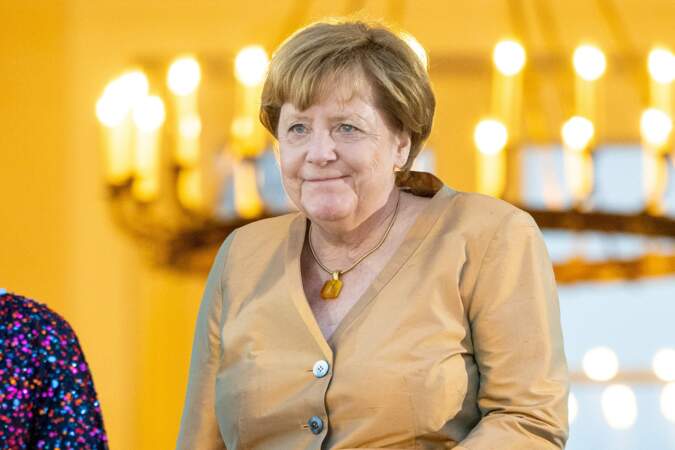 Angela Merkel au banquet d'Etat au palais présidentiel Schloss Bellevue à Berlin, le 29 mars 2023.