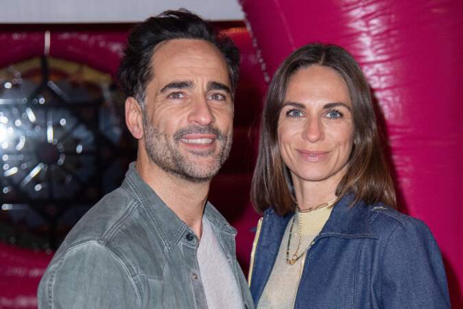 Florent Peyre et sa compagne Virginie Stref à l'avant-première du film Notre Tout Petit Petit Mariage à l'UGC de Bercy à Paris, le 25 avril 2023.
