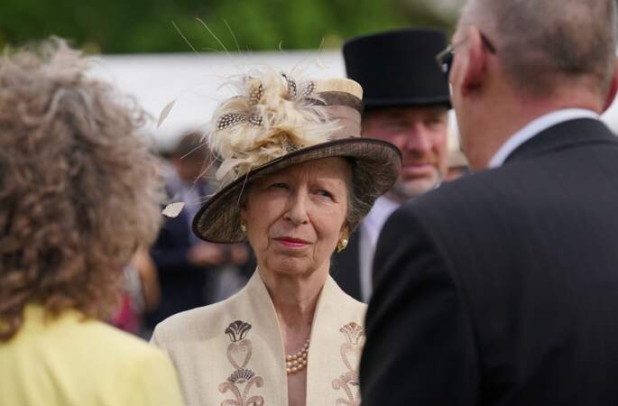 La princesse Anne lors d'une Garden Party au palais de Buckingham à Londres, le 9 mai 2023.