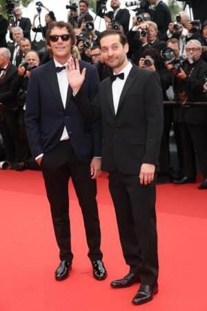 Festival de Cannes 2023 - Montée des marches du film Killers of the Flower Moon : Lukas Haas et Tobey Maguire.