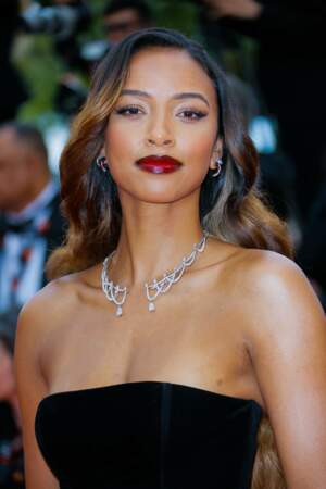 Festival de Cannes 2023 - Flora Coquerel, Miss France 2014, pour la montée des marches du film Indiana Jones et le Cadran de la destinée