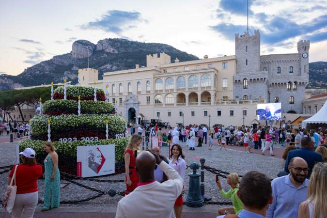 La famille princière de Monaco aux commémorations du centenaire du prince Rainier III, le 31 mai 2023 à Monaco.