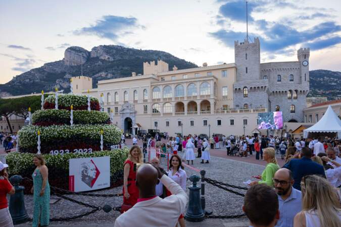 La famille princière de Monaco aux commémorations du centenaire du prince Rainier III, le 31 mai 2023 à Monaco.