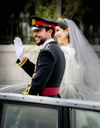Mariage du prince Hussein bin Abdullah II et Rajwa Al-Saif au palais Husseiniya à Amman, en Jordanie.