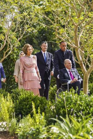 Mariage du prince Hussein bin Abdullah II et Rajwa Al-Saif : le roi Juan Carlos et la reine Sofia.
