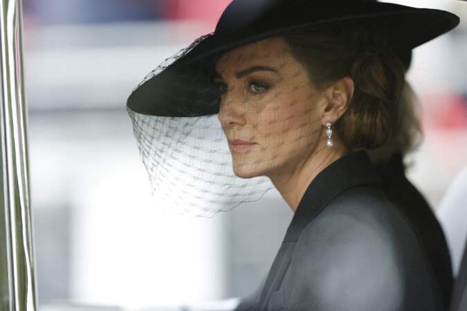 Kate Middleton, princesse de Galles aux Funérailles nationales de la reine Elizabeth II.