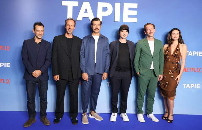 Avant-première de la série Tapie : Bruno Nahon, Tristan Séguéla, Laurent Lafitte, Olivier Demangel et Joséphine Japy.