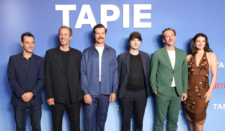Avant-première de la série Tapie : Bruno Nahon, Tristan Séguéla, Laurent Lafitte, Olivier Demangel et Joséphine Japy.