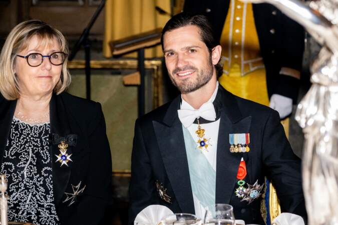 Dîner d'état en l'honneur du président Emmanuel Macron et de Brigitte Macron au Palais royal de Stockholm : le prince Carl Philip de Suède.