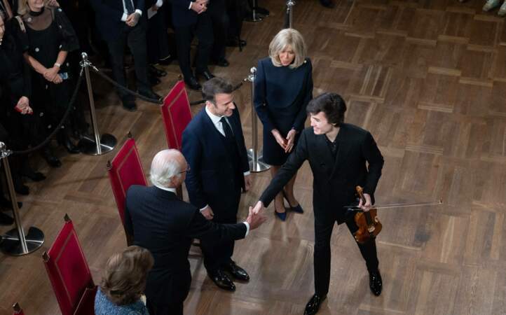 Le président français Emmanuel Macron à l'université de Lund à Lund.