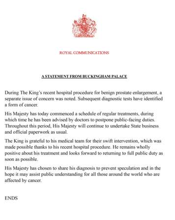 Le communiqué de Buckingham palace qui annonce le cancer de Charles III
