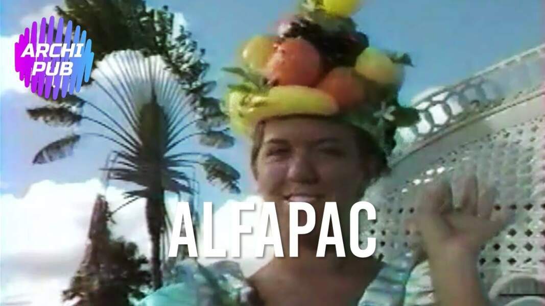 Mimie Mathy dans une publicité pour Alfapac en 1986