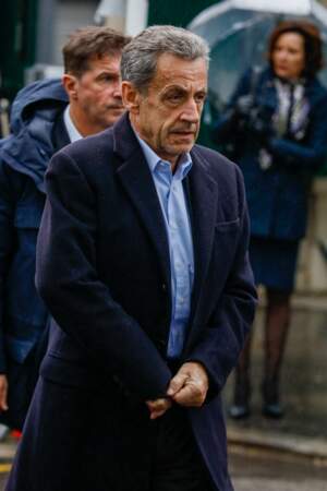 Obsèques d'Hervé Temime au cimetière du Montparnasse, le 14 avril 2023 : Nicolas Sarkozy