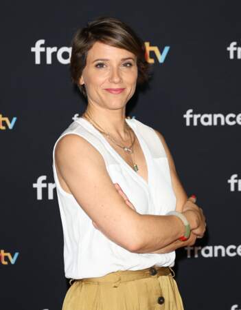 Mélanie Taravant à la conférence de presse de rentrée de France Télévisions.