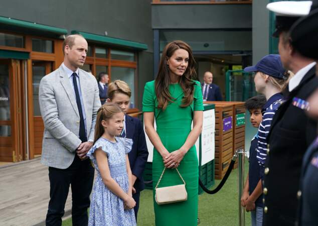 Le prince et la princesse de Galles avec le prince George et la princesse Charlotte à Wimbledon