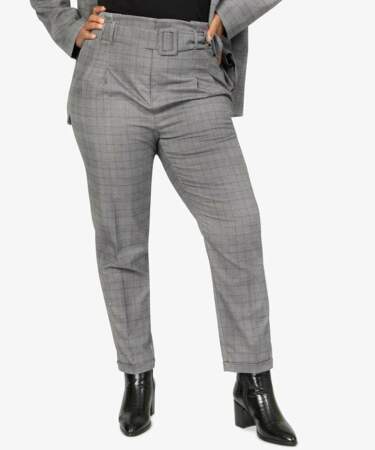 Pantalon motif Prince de Galles coupe large, Gemo, actuellement à 14,99€