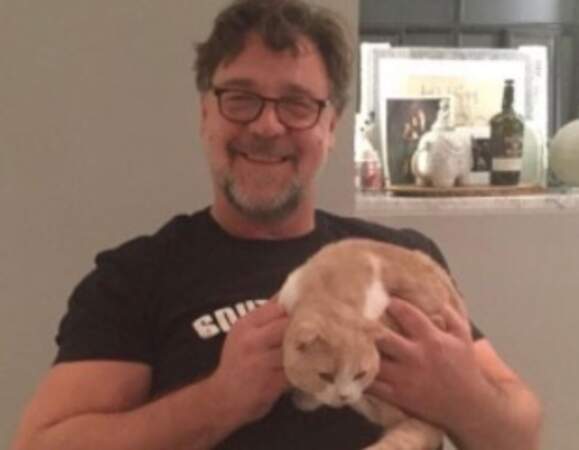 Russel Crowe, son chat...