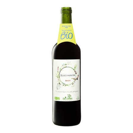 Merlot 2020 Ethic Drinks Biodiversité vin de France rouge,  6,95€ chez Monoprix.