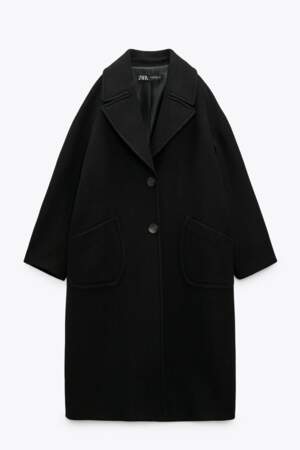 Manteau oversize avec laine, Zara, 99,95 euros