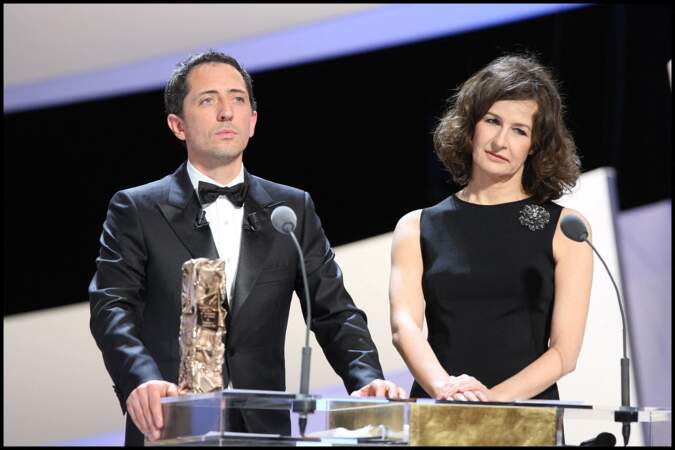 Gad Elmaleh et Valérie Lemercier lors de la 35e cérémonie des César en 2010 au théâtre du Châtelet 
