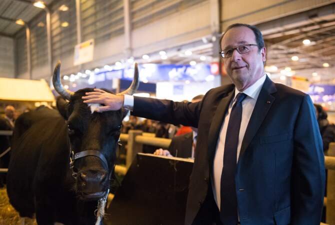 Francois Hollande à l'inauguration du Salon de l'Agriculture en 2017 