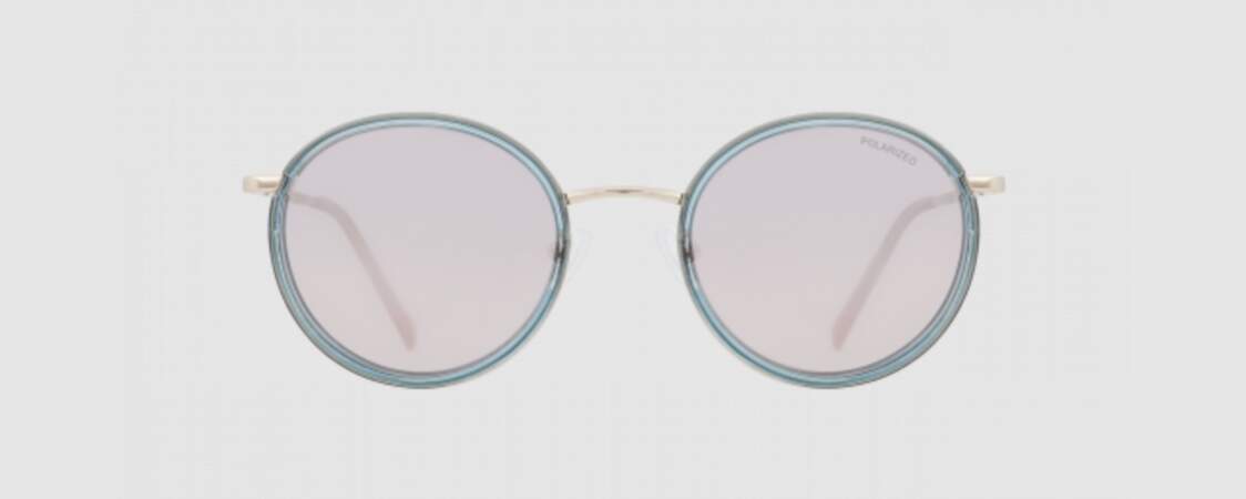 Pour les rousses : lunettes de soleil bleu Medley, 59 euros chez Optic 2000