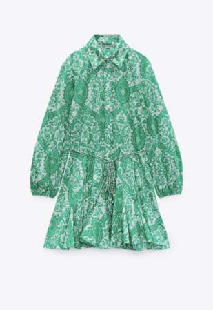 Robe courte imprimée Zara, 39,95 euros