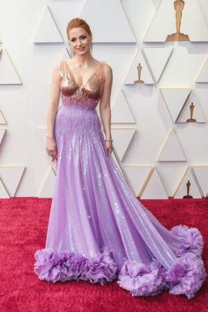 Oscars 2022 : Jessica Chastain avant de recevoir l'Oscar pour sa prestation dans Dans les yeux de Tammy Faye