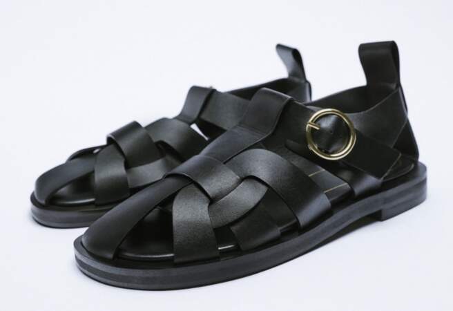 Sandales en cuir Zara, 79,95 euros