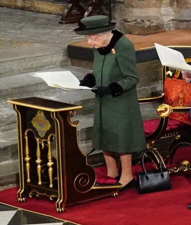 Elizabeth II durant la messe en hommage au prince Philip