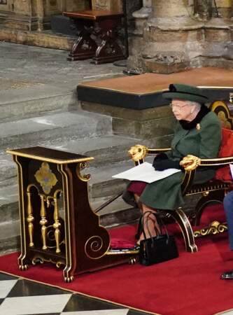 Elizabeth II durant la messe en hommage au prince Philip