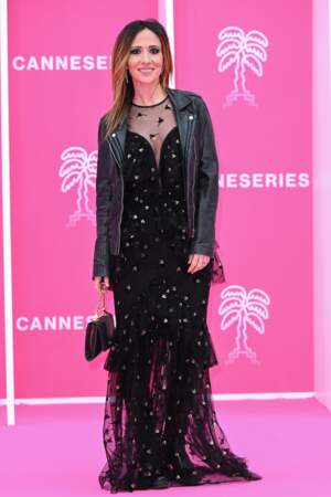 Fabienne Carat en robe transparente au Festival Canneseries