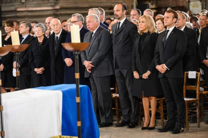Brigitte Macron aux obsèques de Jacques Chirac en l'église Saint-Sulpice à Paris le 30 Septembre 2019