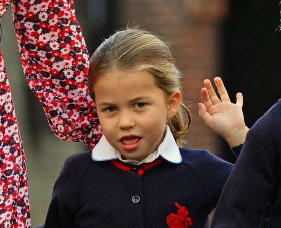La princesse Charlotte à 4 ans lors de son premier jour d'école le 5 septembre 2019
