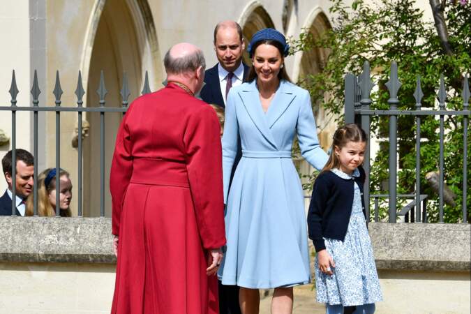 La princesse Charlotte à 6 ans, lors de la messe de Pâques le 17 avril 2022