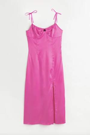 Slip dress rose fuchsia H&M, 24,99 euros