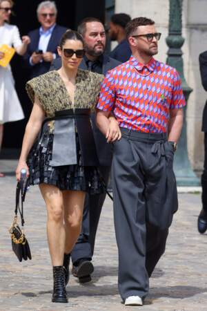 Justin Timberlake et Jessica Biel au défilé Louis Vuitton