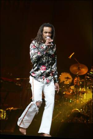 Yannick Noah (44 ans) en concert à Bercy en 2004