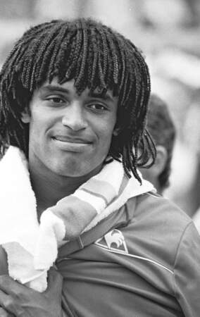 Yannick Noah (23 ans) au tournoi de Roland-Garros en 1983
